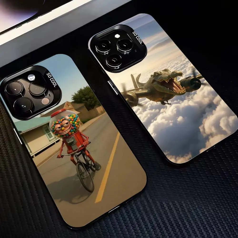 

I-Italian B-Brainrot T-Tung Phone Case For iPhone17,16,15,14,13,12,11,Pro,MAX White Matte Shockproof Cover