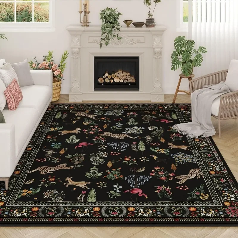 Carpet for Living Room Floral Animal Vintage Bedroom Rugs Soft Non Slip Floor Mat Nursery Decorative Plush Rug Alfombra 러그 Ковер