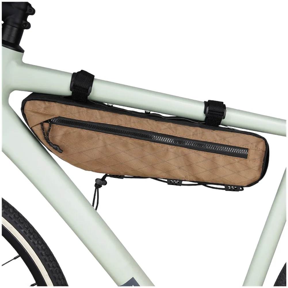 Large Capacity Nylon Bicycle Top Tube Bag With Multi-Compartment Design And Adjustable Straps For Mountain Road Cycling Storage