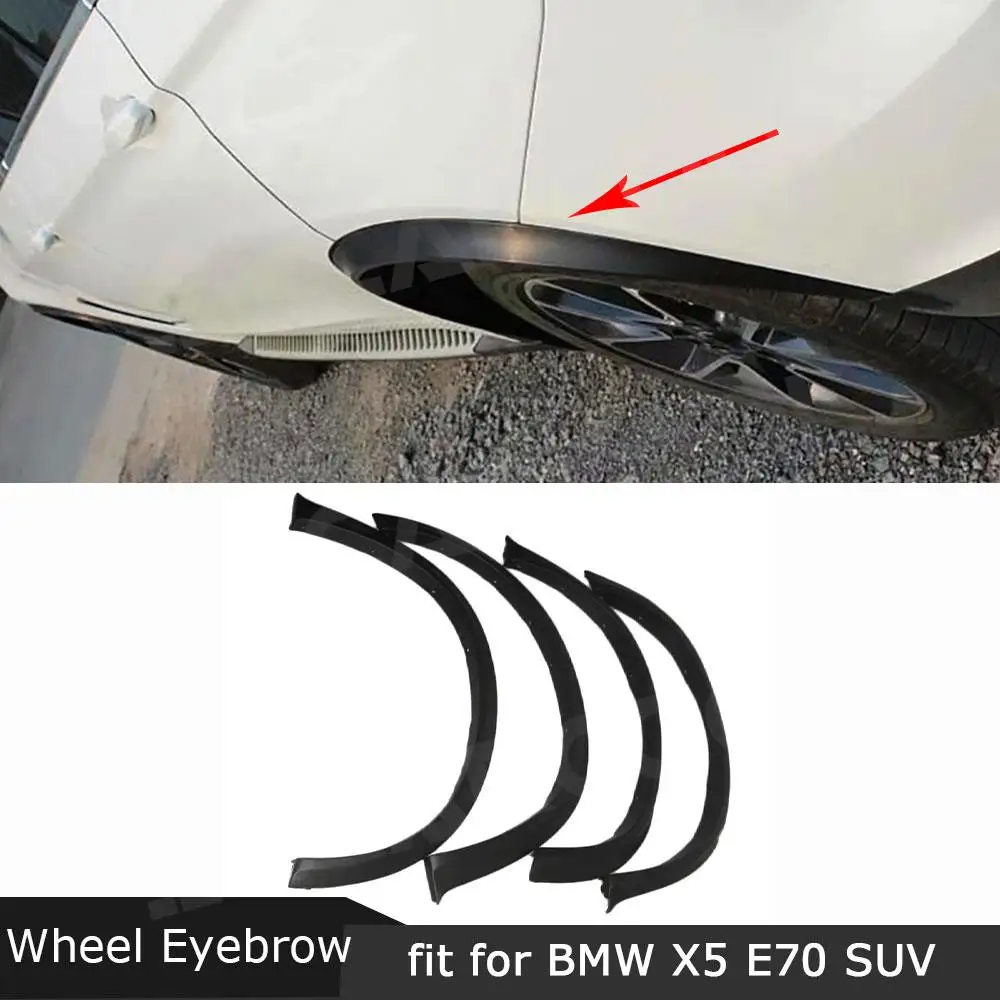 PP Car Fender Extension Wheel Eyebrow Protector Cover Arch Trim for BMW E70 X5 SUV 4 Door 2007- 2013 Car Acessorries