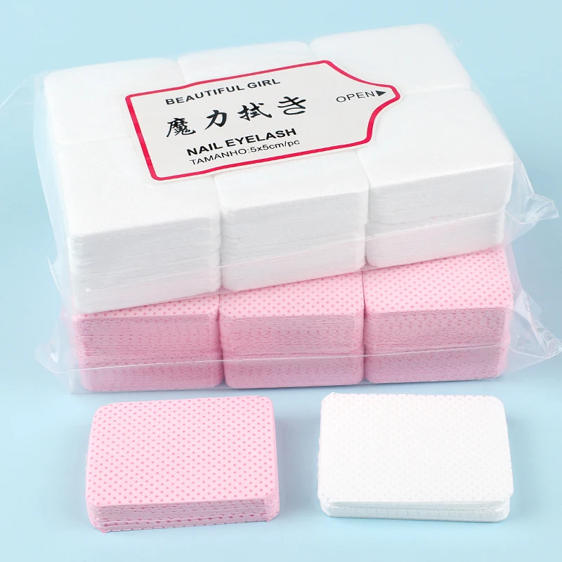 Lint Free Nail Wipes Soft Gel Nail Polish Remover Cotton Pads Absorbable Eyelash Extension Glue Cleaning Wipes Manicure Tools