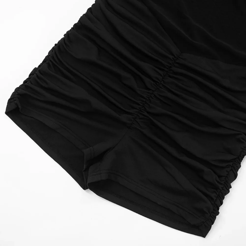 بدلة لعب نسائية صيفية جديدة شفافة مرقعة شبكية مع بكتف واحد مطوية بدلة قفز مثيرة للشارع 2025