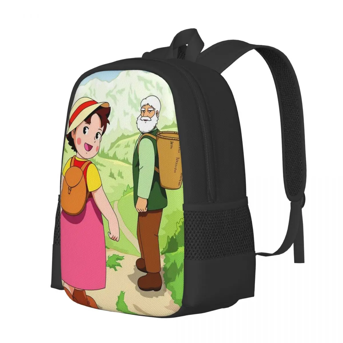 Anime Heidi Girl Of The Alps Peter Grandpa Backpack Daypack Large Capacity BookBag School Bag Shoulder Bags for Men Women
