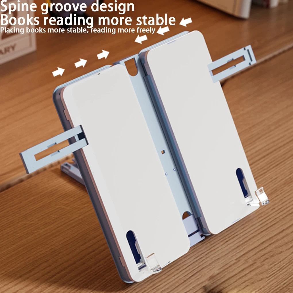 

Складная книжная полка для чтения, коробка для ручек, портативная регулируемая подставка для чтения, коробка для канцелярских принадлежностей, студенческий зажим для книг двойного назначения, выдвижной
