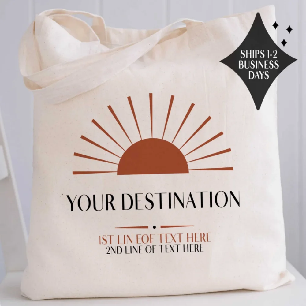 25 pcs  Gift Bags, Custom Welcome Bags for Cancun Trip, Wedding Favor Bags, Custom Bags with Sun, Bulk Party Favor Bags