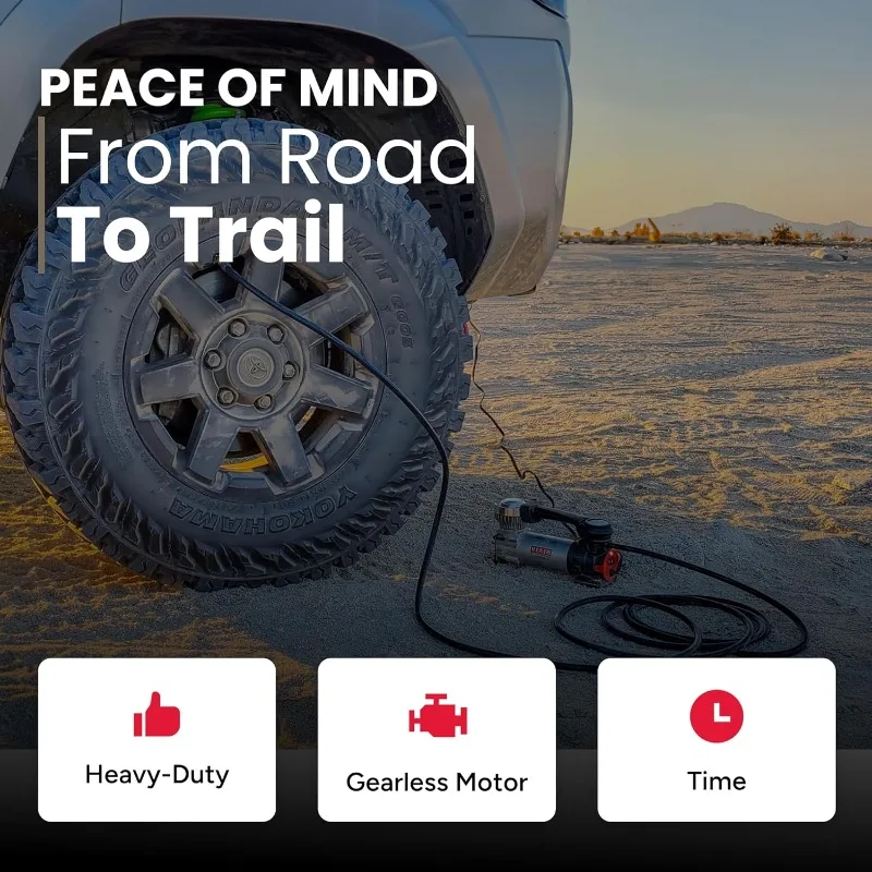 88P - 00088 منفاخ إطارات محمول على/خروج ضاغط هواء للسيارة والشاحنات وسيارات الدفع الرباعي وRV | مضخة شديدة التحمل 12 فولت 120 رطل لكل بوصة مربعة #6