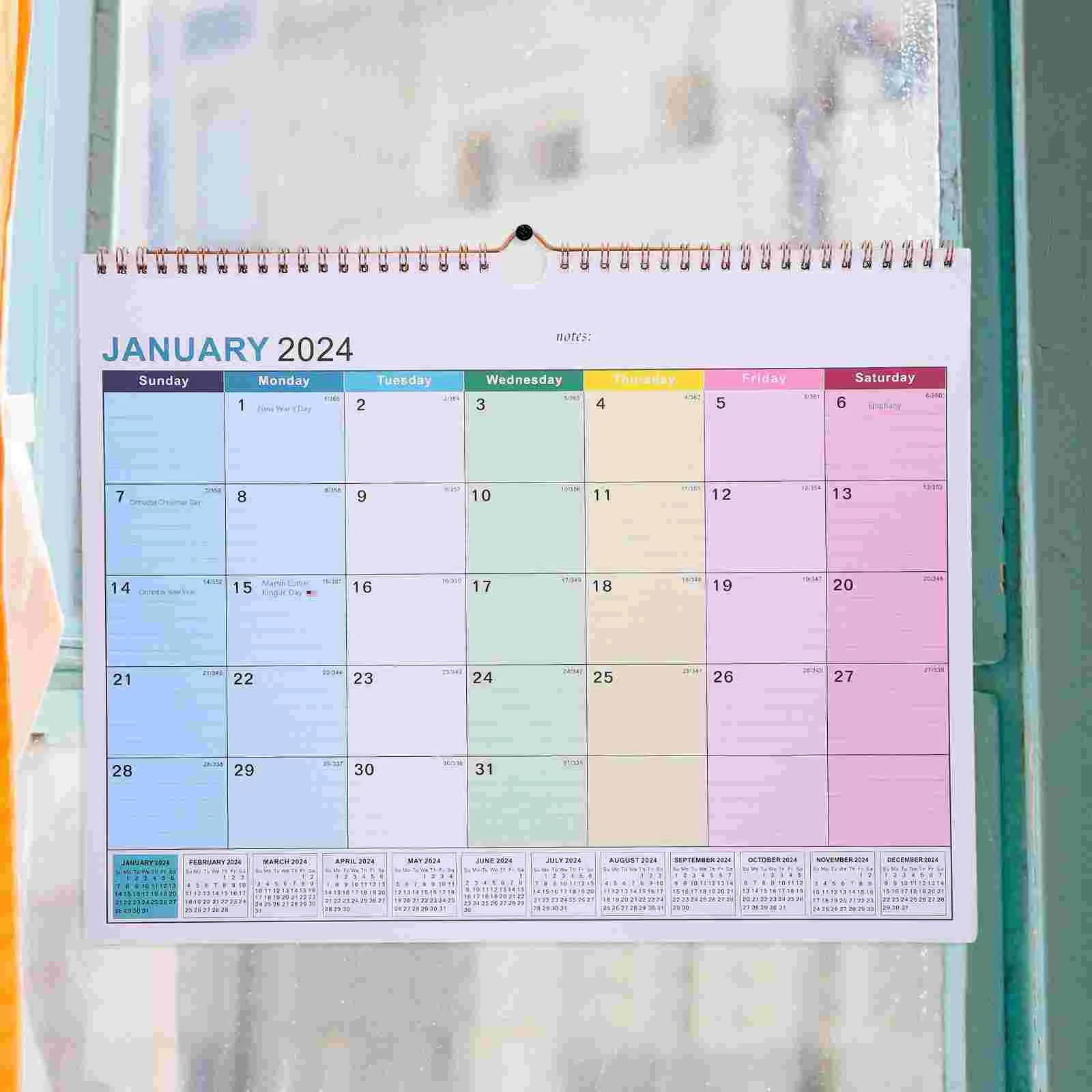 2024 -2025 Calendar Household Wall Calendars Year Hanging for Home Countdown Daily Tear-off English 2024-2025 Appointment