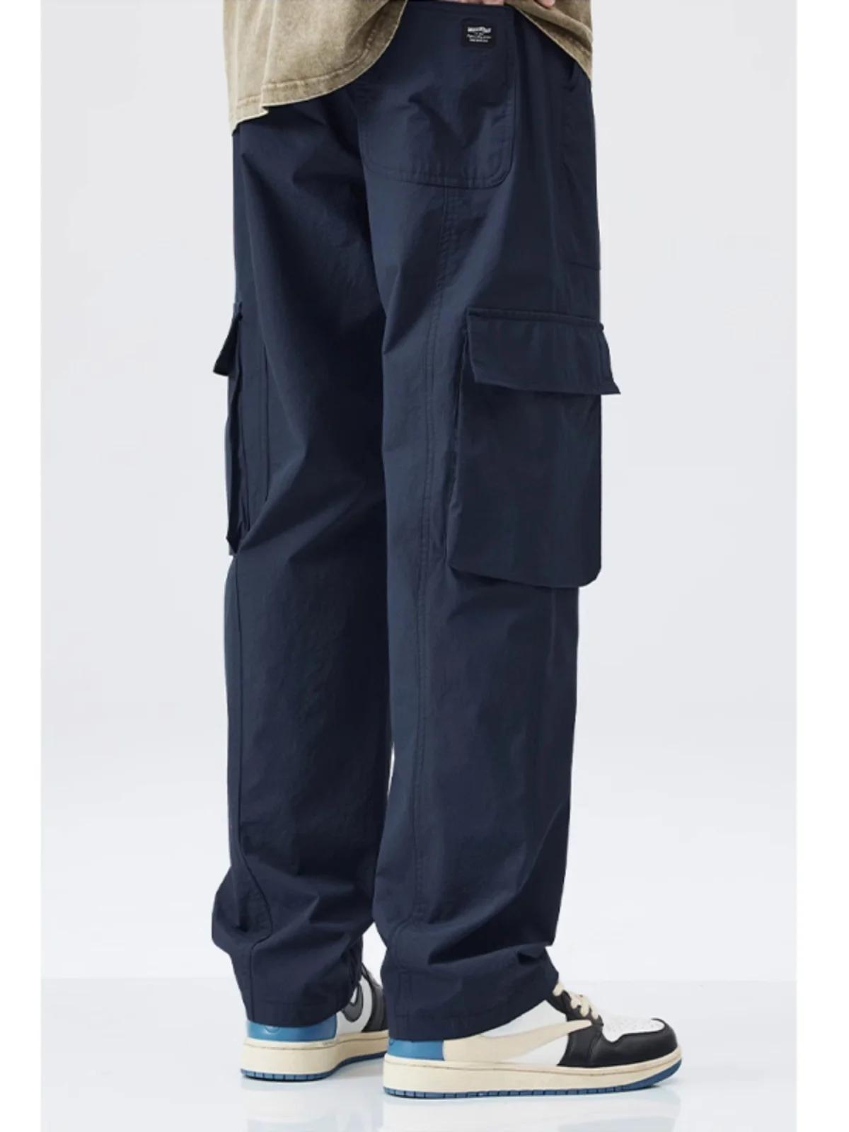 

Модные мужские зимние брюки-карго с флисовой подкладкой, прямые, для работы, активного отдыха, повседневные, черные, королевский синий, джинсы