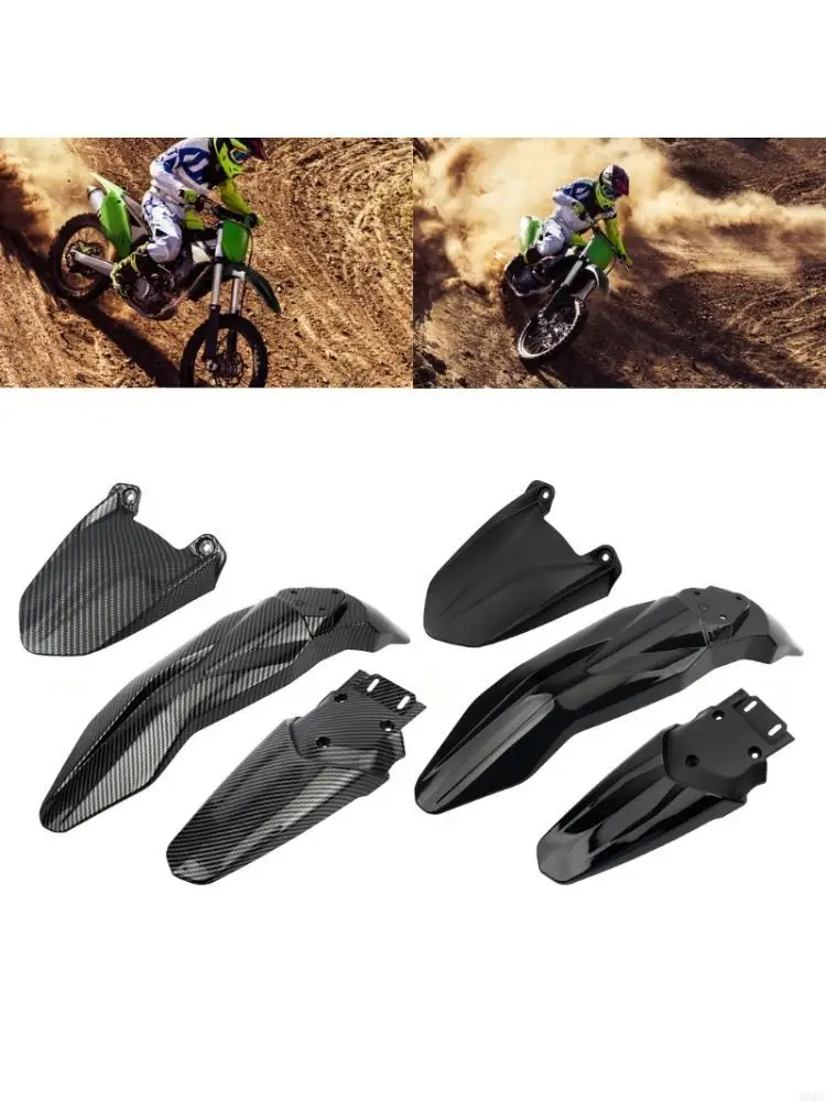 D5BE Motorcycle Mudguard Set, 3 Piece ABS Front Rear Guard for MX3 MX4 MX5 Models, Road Debris Control and Clean Coverage