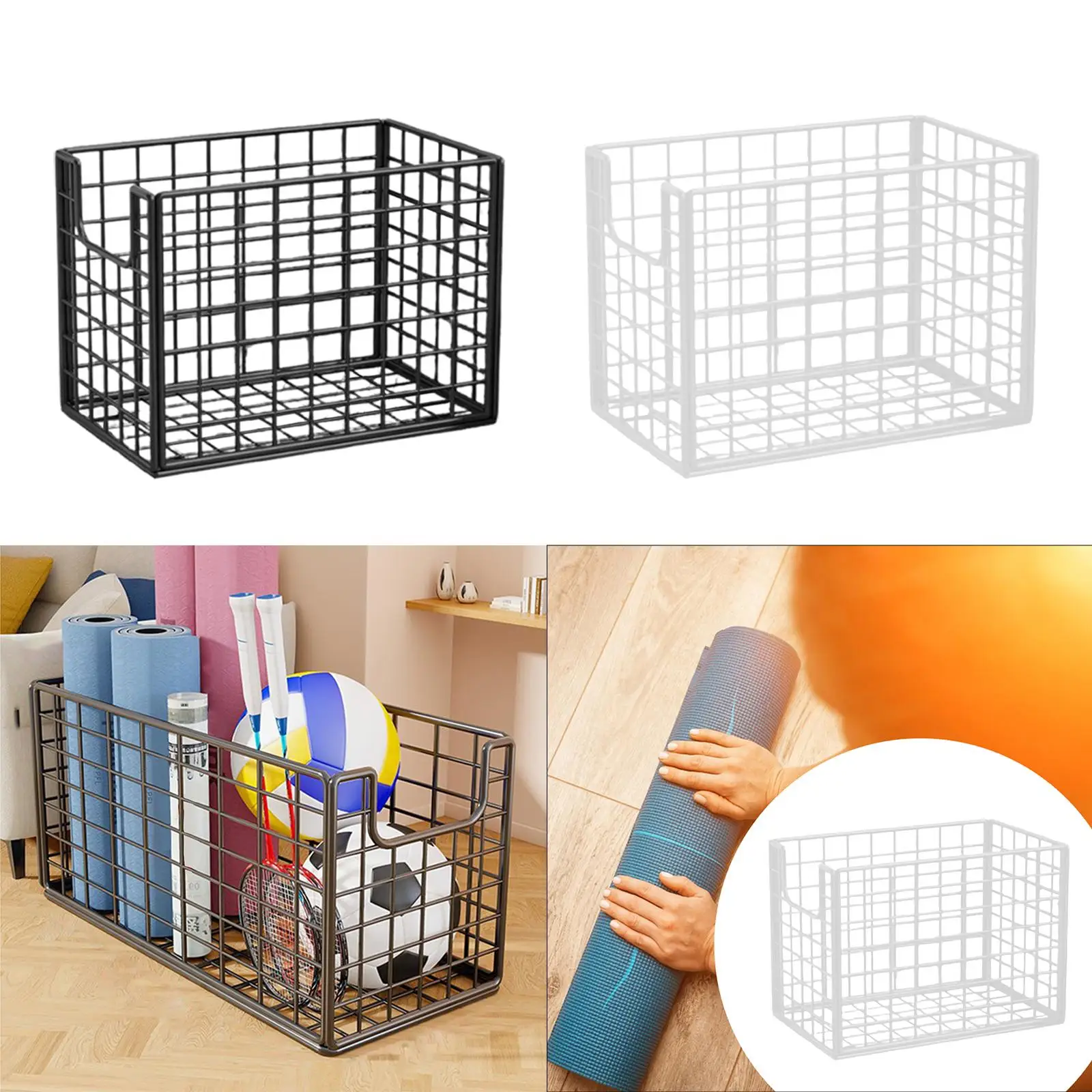 

Yoga Mat Storage Basket Home Gym Storage Rack Freestanding Sturdy Dirty Clothes
