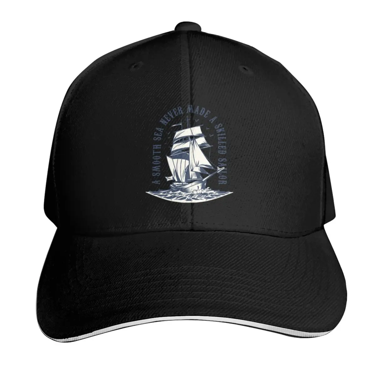 A Smooth Sea Never Made A Skilled Sailor Baseball Cap Breathable Mesh Back Adjustable Buckle Closure Moisture Wicking Quick Dry