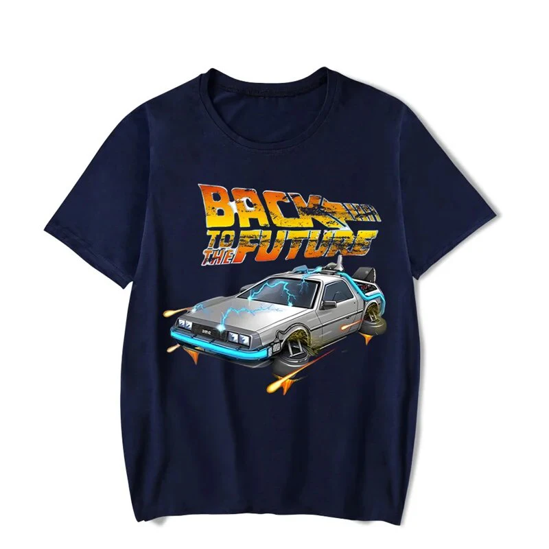 Back To The Future Print Cotton T-Shirts Men Women Fashion Short Sleeves T Shirt Oversized Harajuku Tees Tops Unisex Clothing