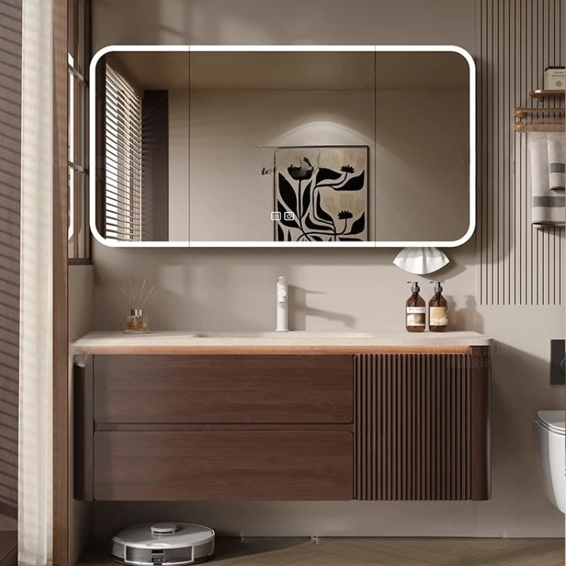 

Drawers Wooden Bathroom Cabinet Space Saver Partitions Perfume Bathroom Cabinet Sink Corner Mirror Gabinete Trendy Furniture