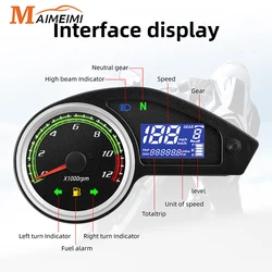 Motorcycle Speedometer LCD Digital Speedometer KMH MPH Speed Tachometer Fuel Level For Brazil CG GY200 for Honda NXR150 NXR125