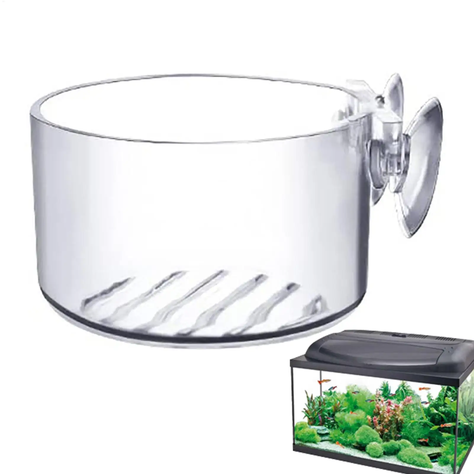 Aquarium-Dekorationspflanzentopf aus Acryl, langlebiger Pflanzentopf mit starkem Saugnapfhalter, Pflanzenzubehör für Aquarien. ﻿