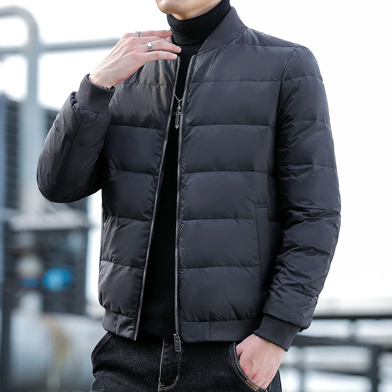 Oversized XL-8XL Lightweight Duck Down Jackets 2025 Autumn Winter Solid Color Loose Puffer Coats Windproof Padded Tops Clothing