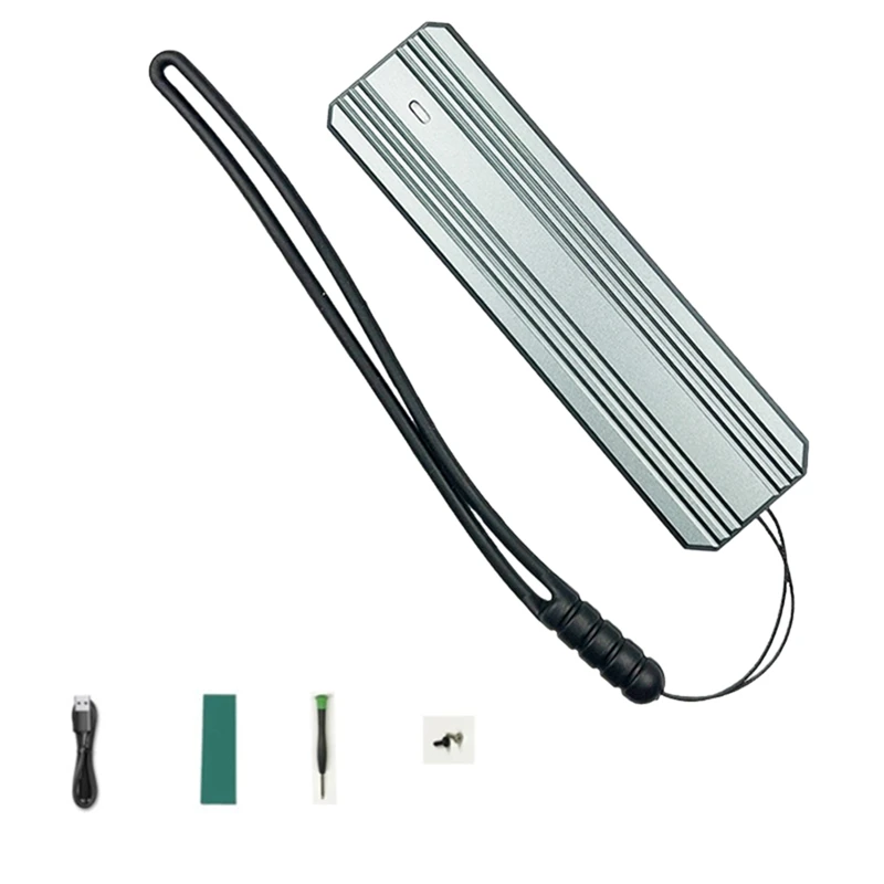 Алюминиевый твердотельный накопитель M.2 с поддержкой Nvme/NGFF SATA TYPE-C USB3.2 GEN2 Алюминий 10G Двойное соглашение Пространство Серый Прочный Простой в использовании