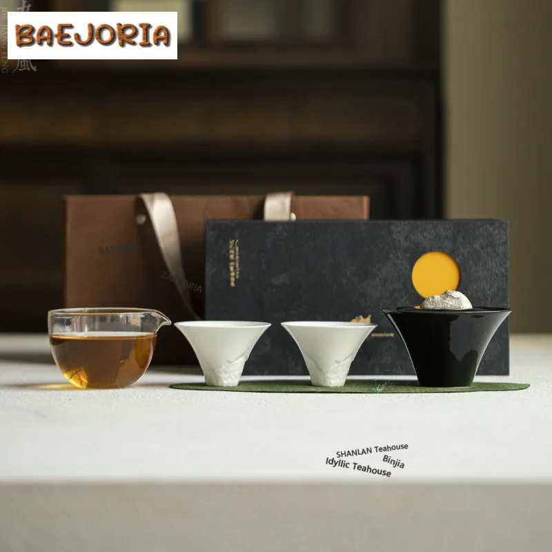 Cultural And Creative Pigmented Glaze Tea Set Complete Set Aesthetic Tea Ceremony Set Teapot And Tea Cup Set Tea Services Gift