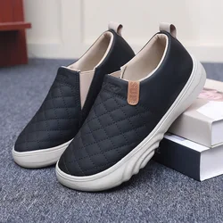 Women Fashion Casual Soft Sole Shoes Women Leather Comfort Non-slip Ladies Non-slip Thick Leather Walking Sneakers Zapatos Mujer