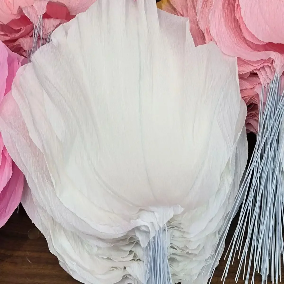 人工牡丹の花クレープ紙の花びら,10個,手作りの結婚式の装飾,誕生日パーティー,家の壁の背景