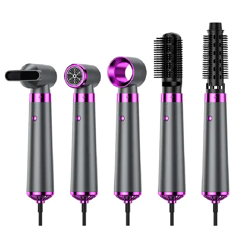 5 In 1 Hair Dryer Electric Hot Air Brush Multifunctional Hair Straightener Curler Blow  Dryer Styling Set