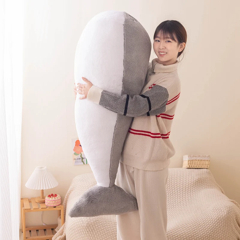 Cute Sacabambaspis Grey Lifelike Fish Doll Plush Toy Stuffed Pillow Sea Animals Toys Sofa Cushion Decoration for Boys And Girls