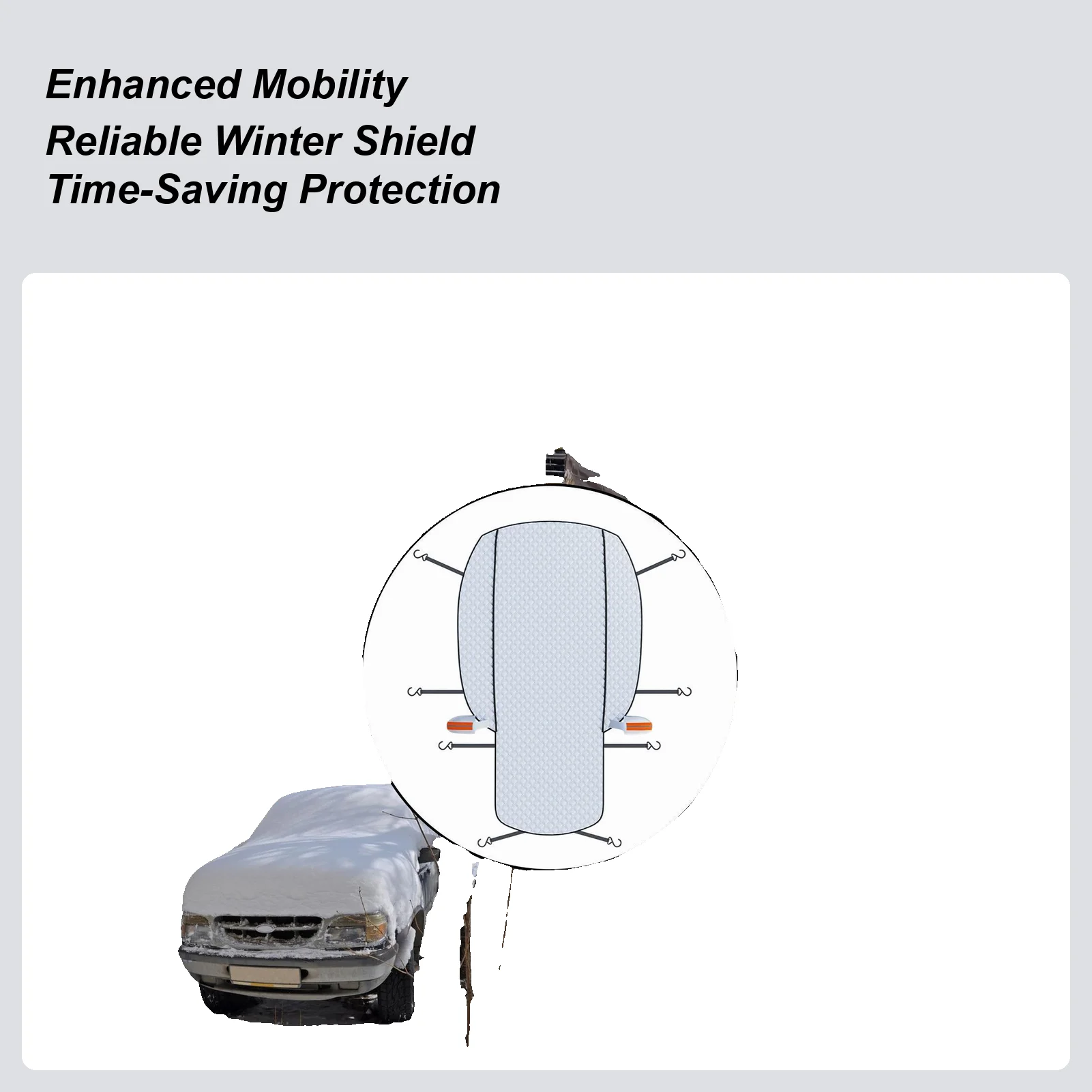 

Автомобильный снежный чехол, водонепроницаемый щит, антиморозный чехол на лобовое стекло, солнцезащитный козырек, полное покрытие для улицы, холодной погоды, грузовика, фургона, путешествий