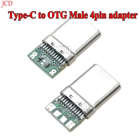 1-20PCS Type-c OTG male 4P with 5.1K resistance data power adapter 4 solder joint plug USB adapter