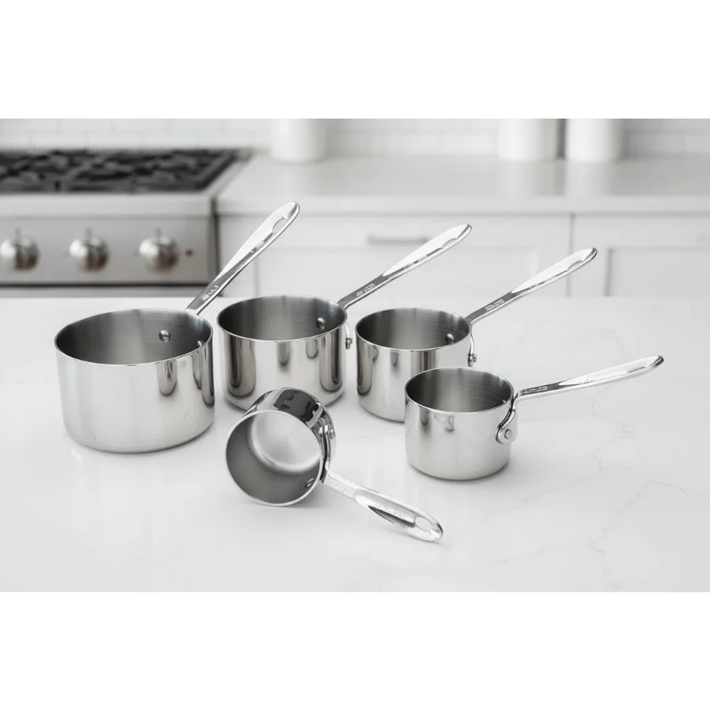 

Professional Stainless Steel Measuring Cup Set 5-Piece Kitchen Tools Dishwasher Safe Cookware