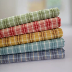 50*70cm High Quality All Cotton Twill Flannel Cloth Sanding Soft Fabric And Yarn Dyed Plaid Shirt hand-made Cloth DIY 240g/m D20