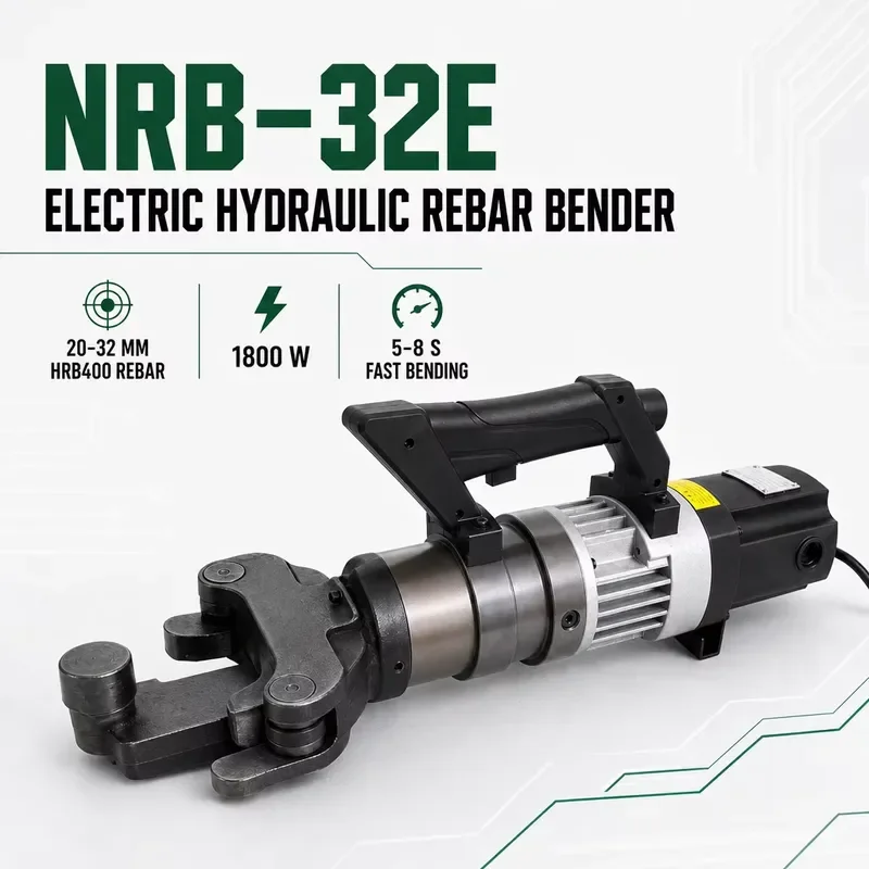 NRB-32E 2 in 1 Rebar Bending and Straightening Machine 25-32mm Electric Hydraulic Bender for Sale