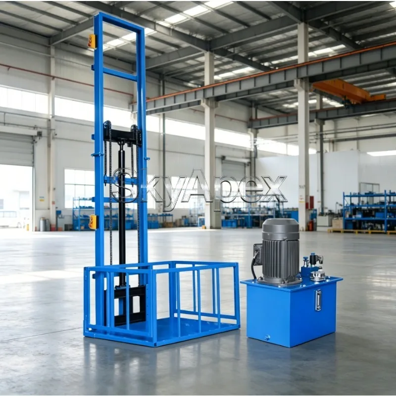 Hydraulic Vertical Cargo Lift Warehouse Goods Elevator 1-3 Floor Guide Rail Electric Freight Elevator For Industrial Use