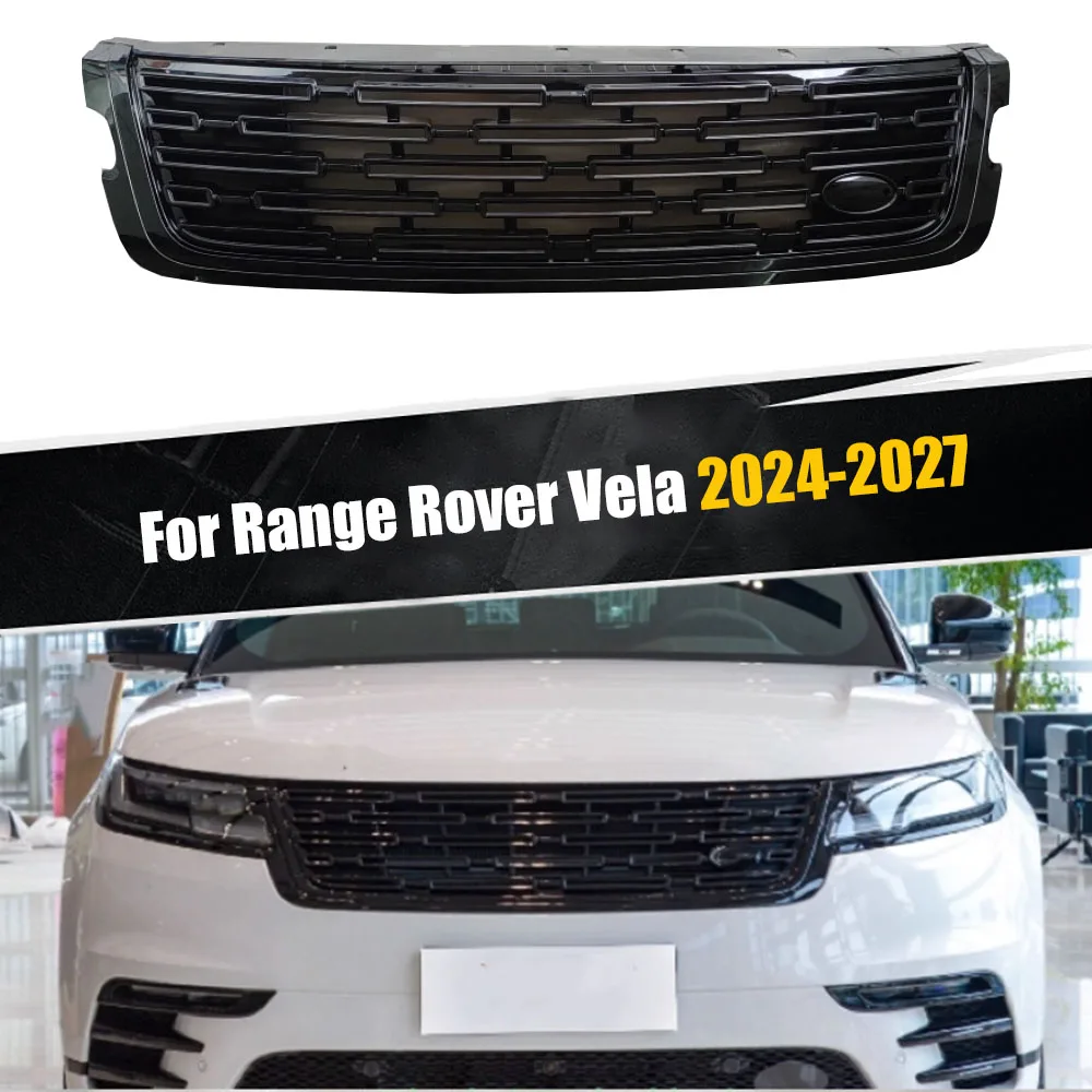 

Front Upper Grill Bumper Mesh Hood Grills Matte Black For Range Rover 2017-2027 Velar Car-Styling ABS High Quality Racing Grille