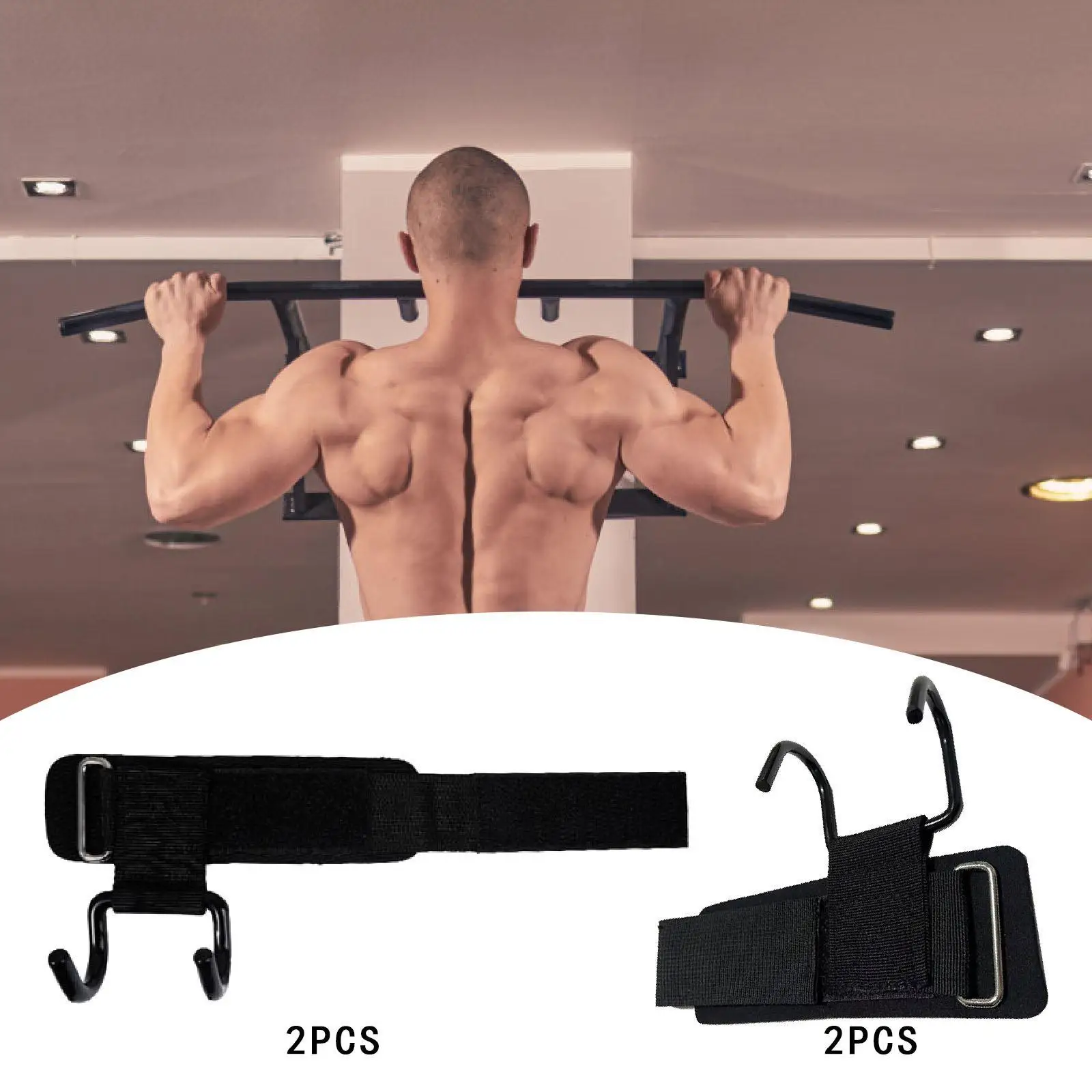

2Pcs Weight Lifting Hooks Deadlift Hooks Grip for Bodybuilding Exercise