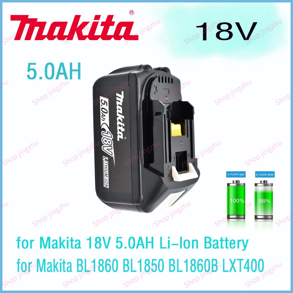 

100% Makita battery 18V5.0AH, rechargeable lithium-ion battery LXT BL1860B BL1860, for rechargeable power tools