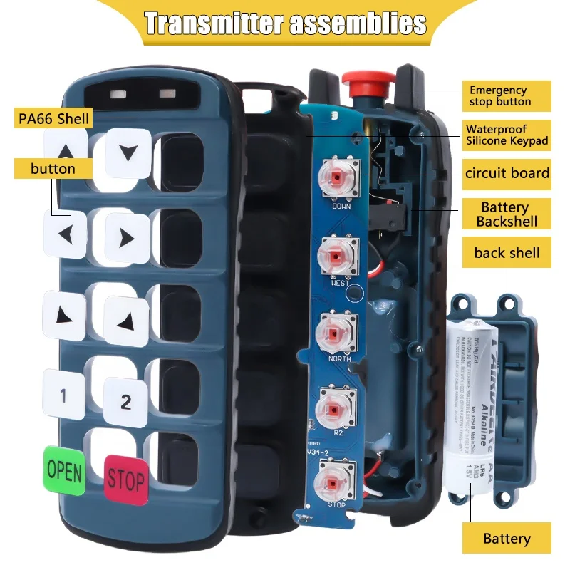 New Design 8 Buttons Single Speed Crane Forklift Electric Winch Industrial Wireless Remote Control
