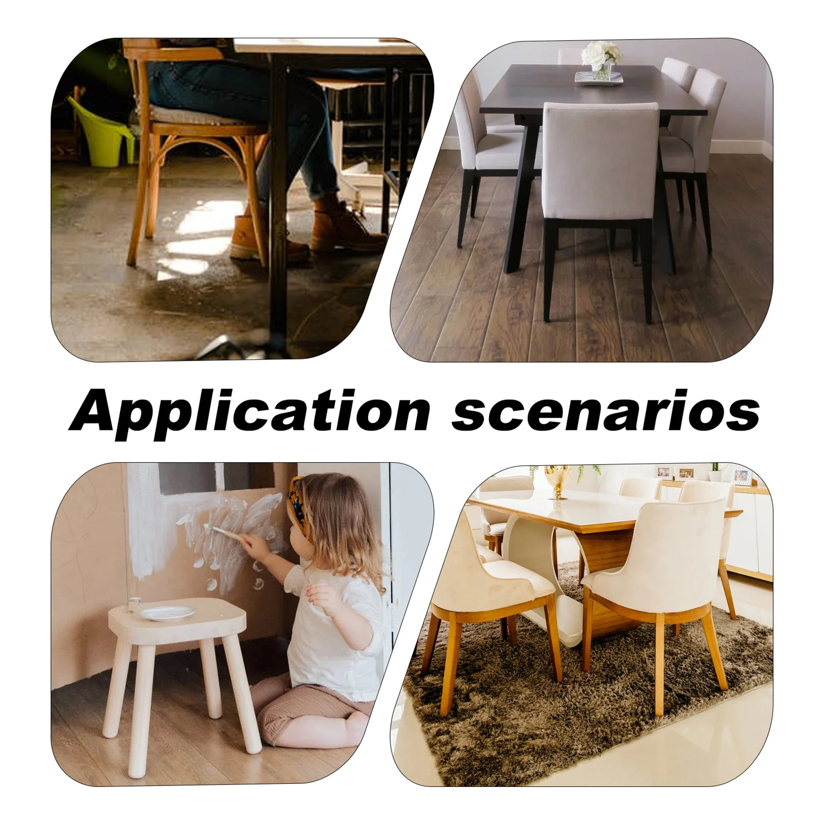 

4pcs Wooden Pattern Chair Leg Covers Furniture Feet Caps Felt Pads Hardwood Floor Protectors Sliders Table Stool Leg Covers