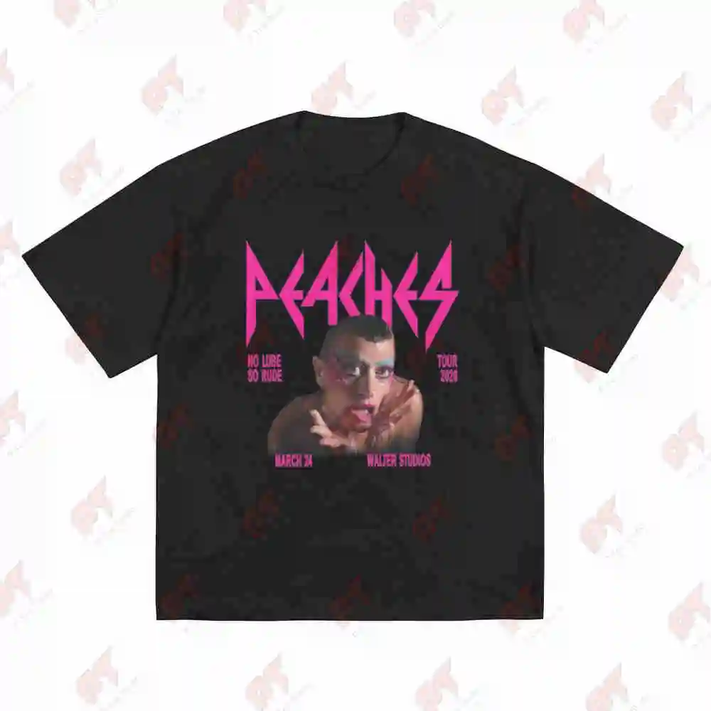 Peaches No Lube So Rude Tour Short Sleeve Tee 100% Cotton T-Shirt