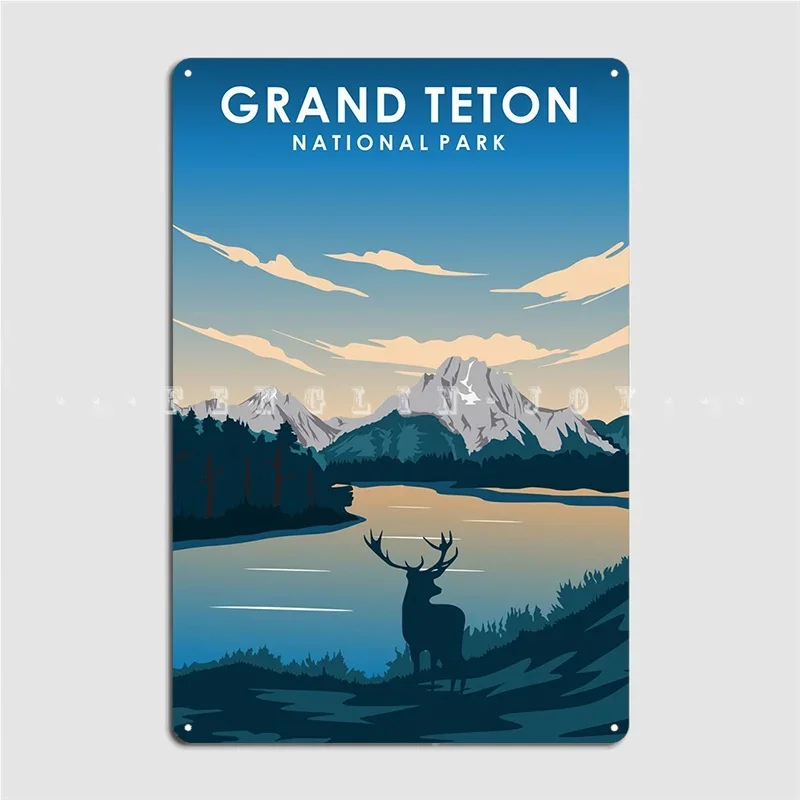 Grand Teton National Park Metal Plaque Poster Club Home Printing Home Wall Decor Tin Sign Posters