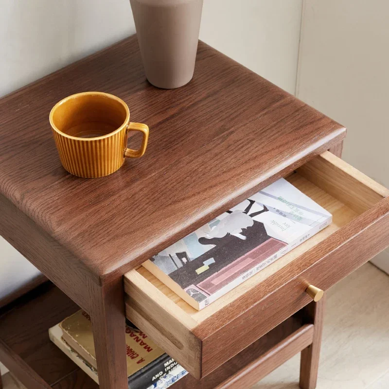 Solid wood edge table, sofa edge cabinet, small coffee table, bedroom storage, narrow bedside cabinet