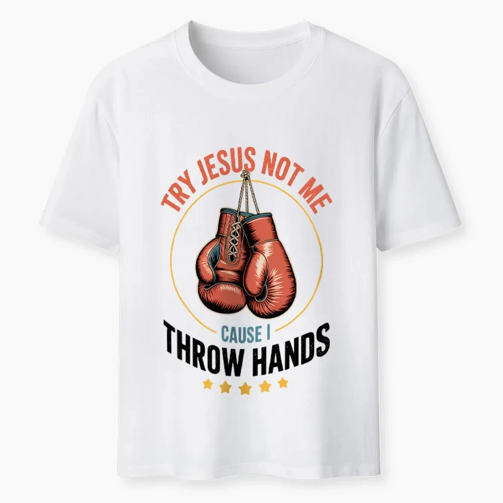 2026 Fashionable Street Summer T-shirt Looking for Jesus Because I Can Wave and Hit People with A Versatile T-shirt Design