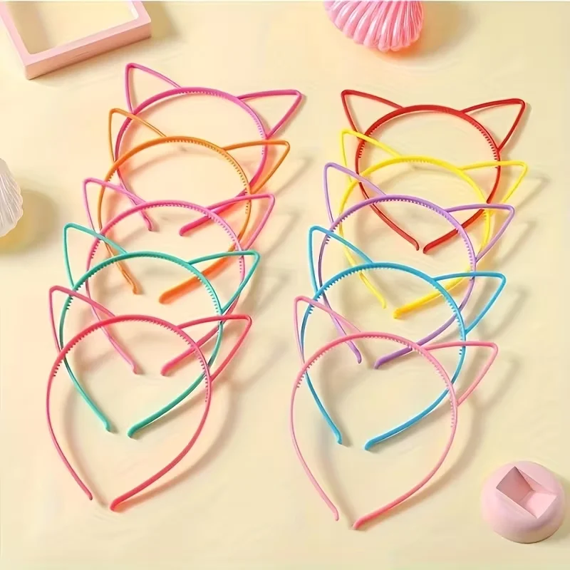 12/24 plastic Cat's ears (Steamed cat-ear shaped bread) headband cartoon party dress hair accessories birthday party headband