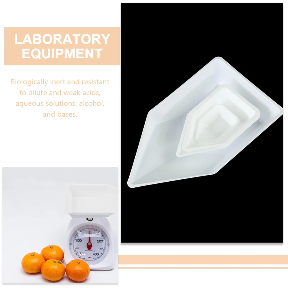 

10pcs Weighing Boats Lab Sample Trays Plastic Stackable Storage Plates Microwave Safe Anti Static Surface Sample Handling