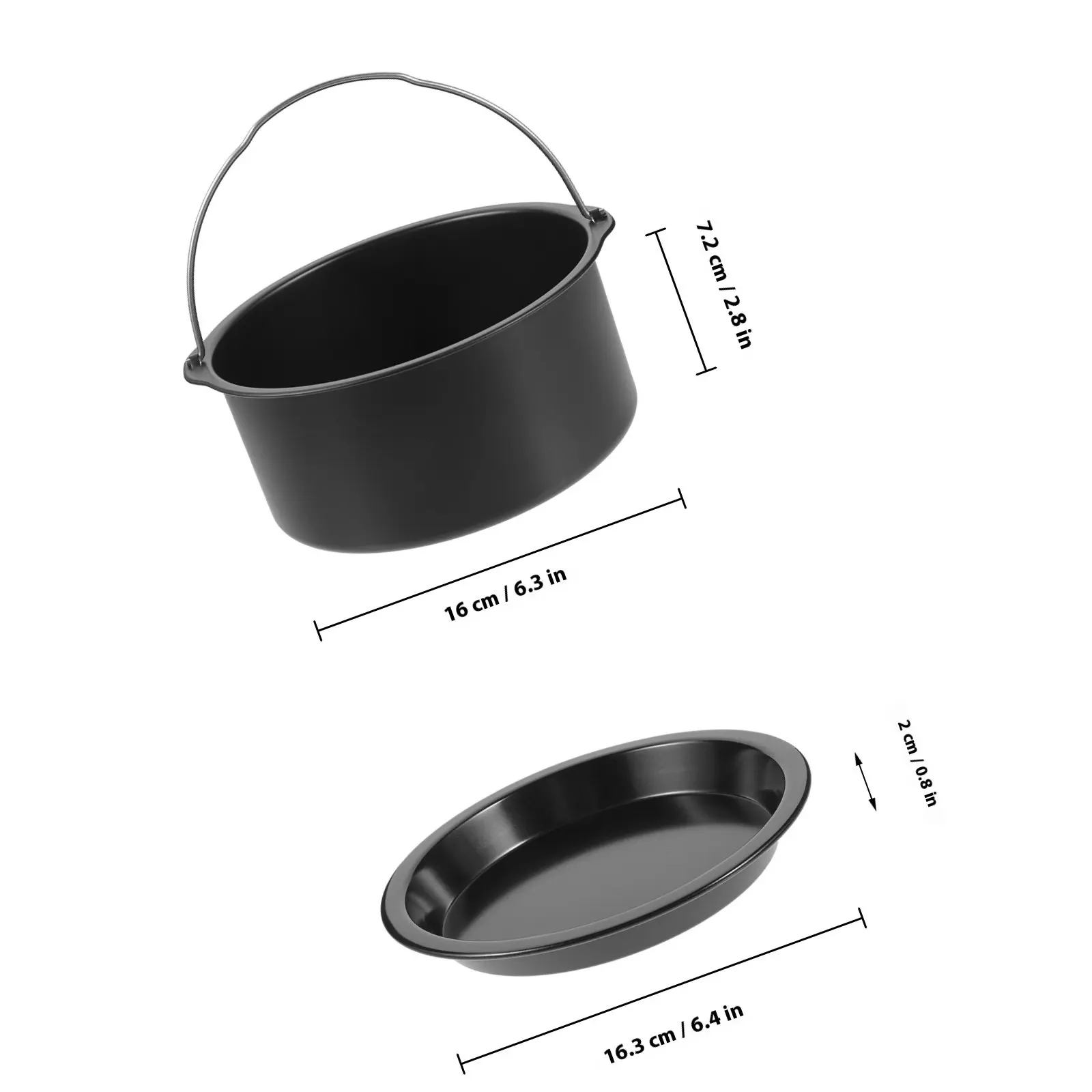 1Set Air Fryer Cake Pan Non Stick Reusable Carbon Steel Baking Tray Air Fryer Pan Oven Tray for Meat Vegetable Dessert Cooking