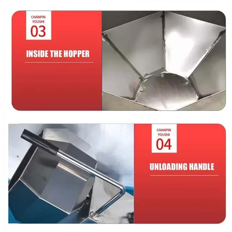 Excellen 110 فولت 220 فولت مثمنة خلاط ماكينة توابل الفولاذ المقاوم للصدأ التوابل دلو تغذية الغذاء ماكينة خلط أوتوماتيكية