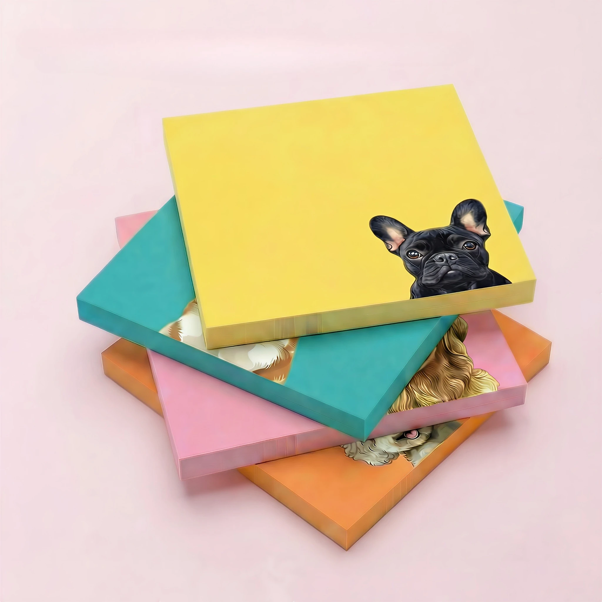 1/9 Packs Cute Dog Sticky Notes Set, Aesthetic Self-Stick Paper for Student Planner, Cartoon Animal Stationery Gift