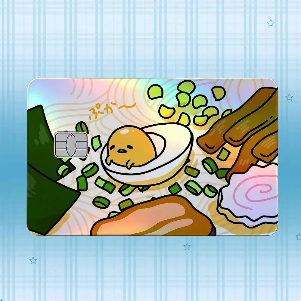 G-Gudetama Laser-Hologramm-Karten-Skin-Aufkleber für Kredit- und Debitkarten – 4 Stück/Set, wasserfester, kratzfester Schutz – Detail 20