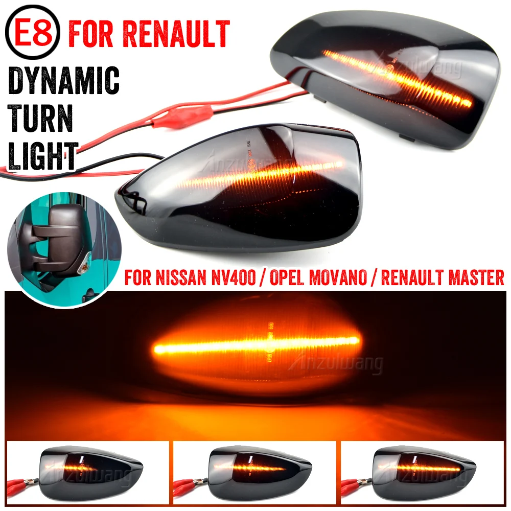 Car Side Wing Mirror Lamp Dynamic LED Turn Siganl Light For Renault Master 2010 Vauxhall Opel Movano 2010-2015 Nissan NV400