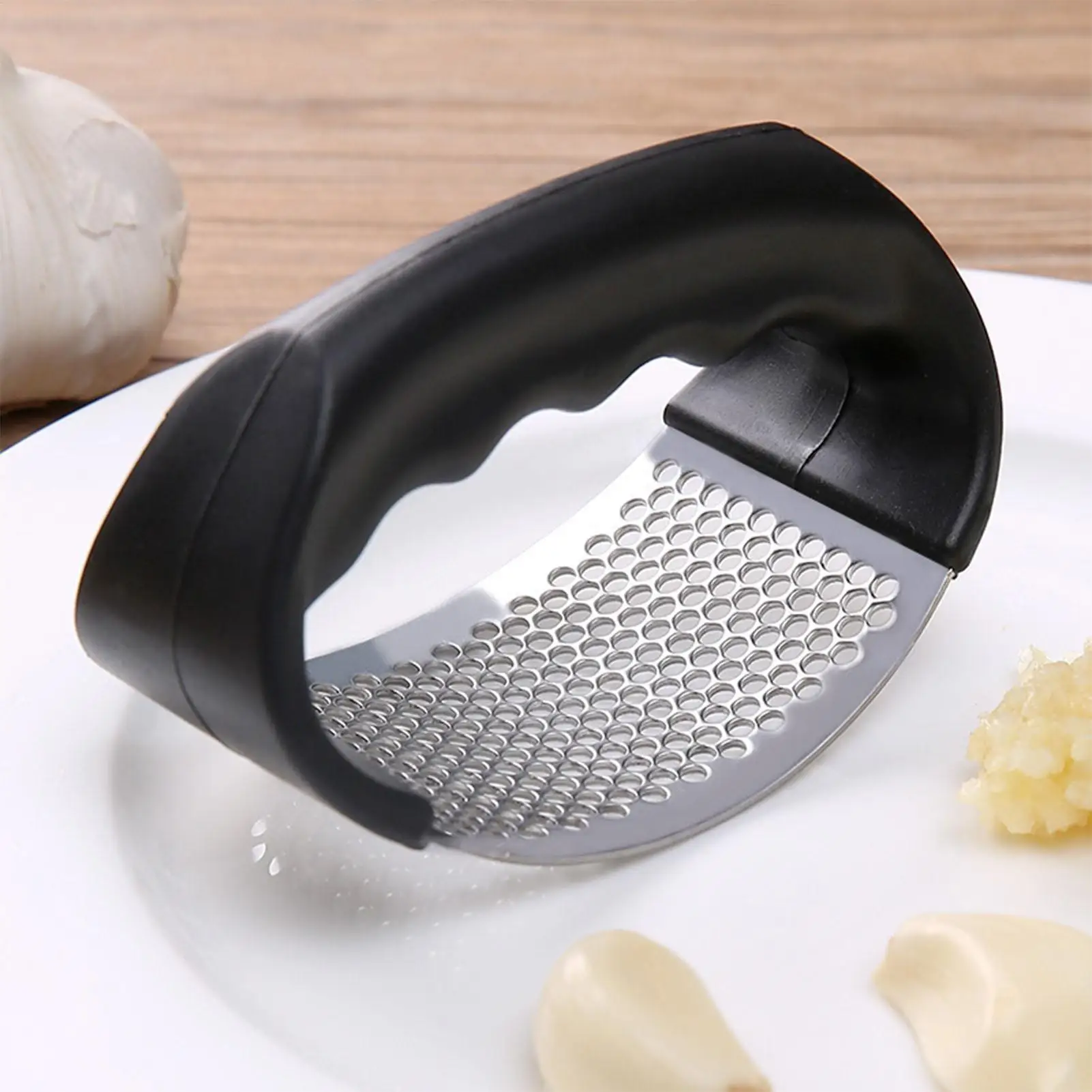 Manual Stainless Steel Garlic Mincer Garlic Crusher Press for Fruits & Vegetables Kitchen Food Processor Tool