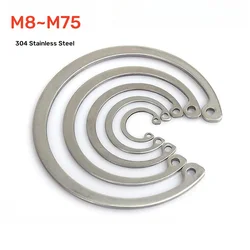 2~50Pcs C-type Circlips for Hole 304 SUS Hole Retaining Ring Bearing retainer Metal Internal Circlip Snap Ring M8M9M10M11 to M75